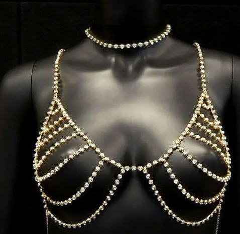 Layered Bold Stone Choker Bra Body Jewelry | GENICX