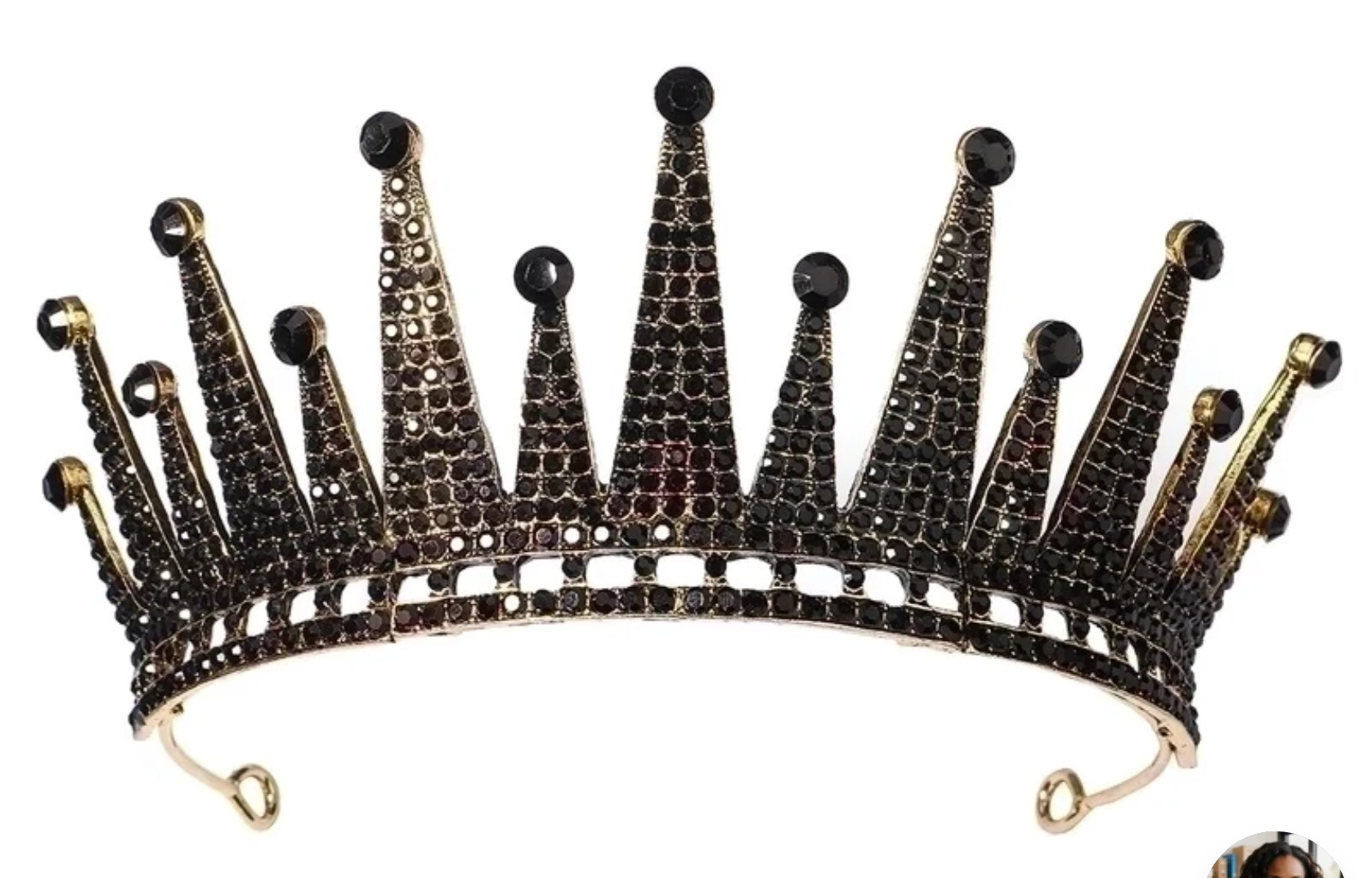 Black Rhinestone Crown for Women | GENICX