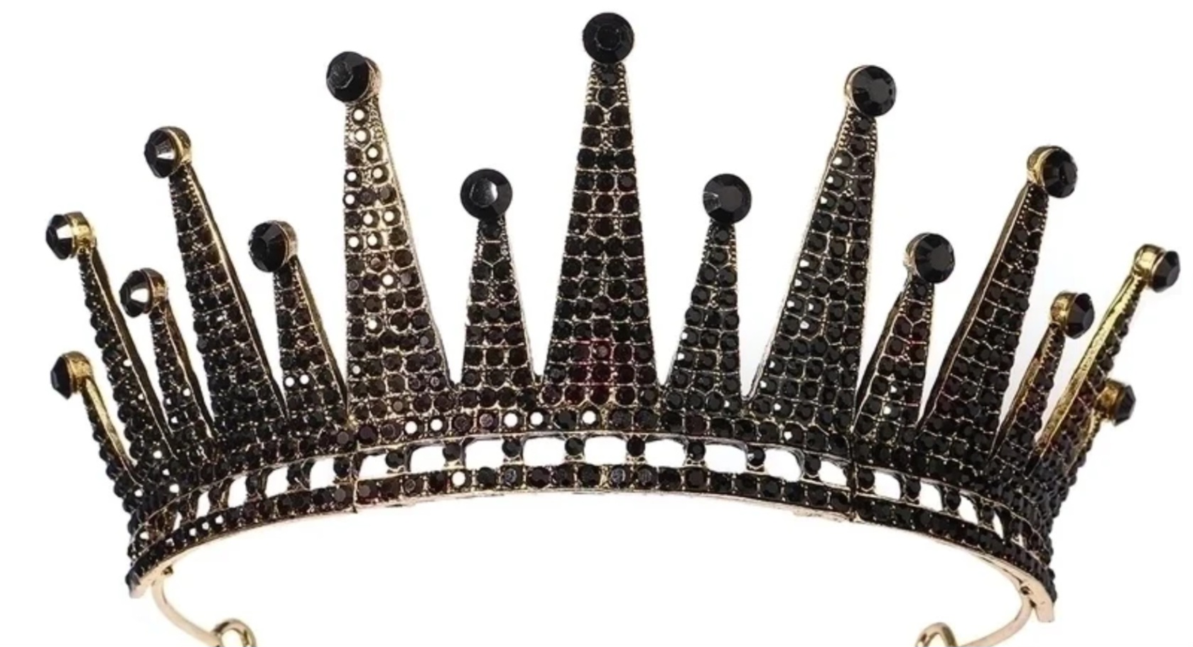 Black Rhinestone Crown for Women | GENICX