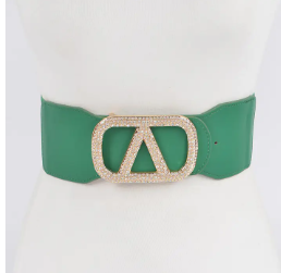 Luxury Rhinestone Buckle Elastic Belt for Women Available in Blue and Black | GENICX