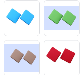  Large Square Stud Earrings for women - 8 colors | GENICX