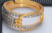 24K Gold Filled  Knuckle Band Mixed Metal Ring For Women | GENICX
