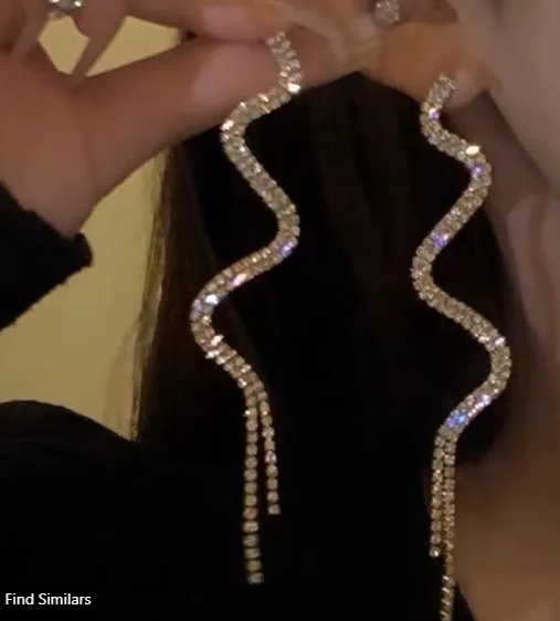Rhinestone Snake-Shaped Bridal Statement Earrings For Women | GENICX