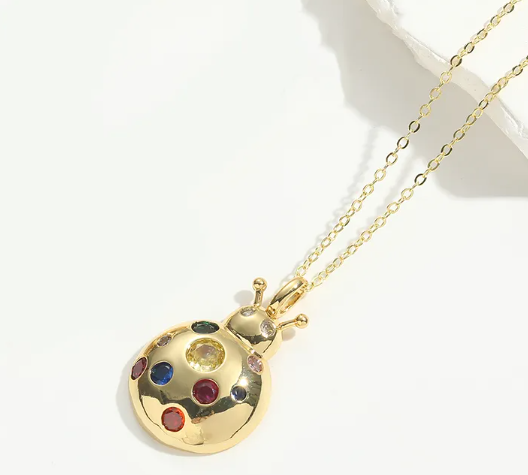 14K Plated Gold Ladybug Pendant Necklace For Women | GENICX