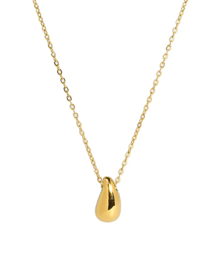 18K Gold  Small Teardrop Pendant Necklace For Women- Available In Gold & Silver  | GENICX