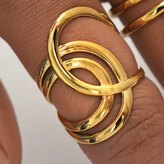 18K Gold Geometric Ring For Women | GENICX