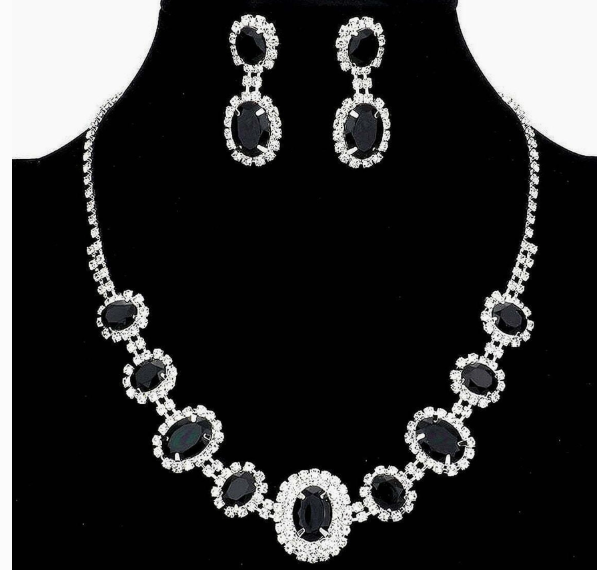 Elegant Black Stone Jewelry Set for For Women | GENICX