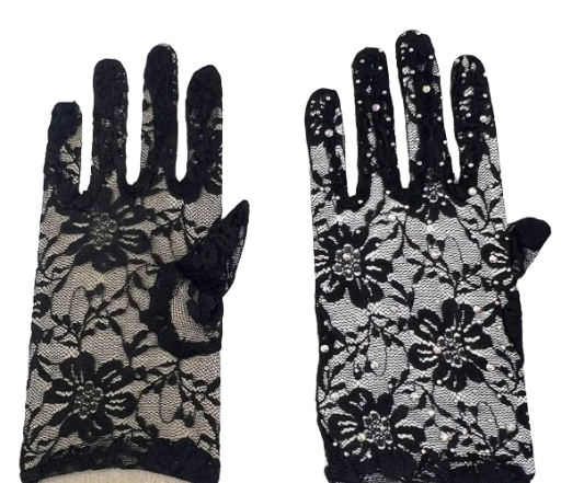Black Lace Gloves For Women- Available in White | GENICX
