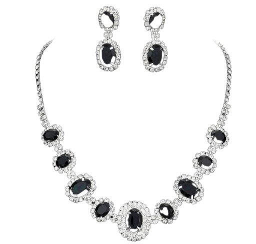 Elegant Black Stone Jewelry Set for For Women | GENICX