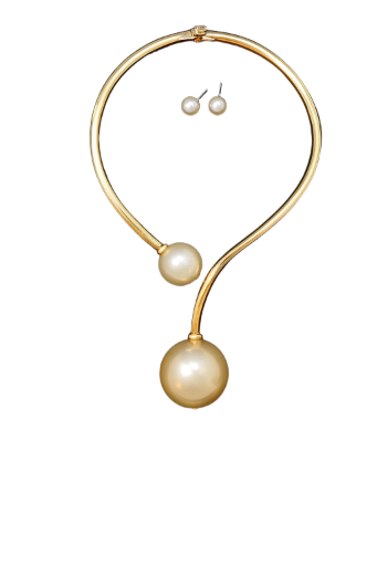Elegant Gold Twisted Pearl Necklace Set For Women | GENICX