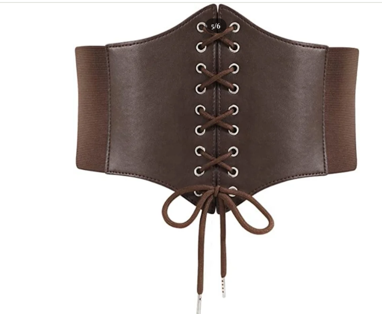 Brown Faux Leather Corset Belt