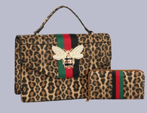 Leopard Print Handbag and Wallet Set| GENICX