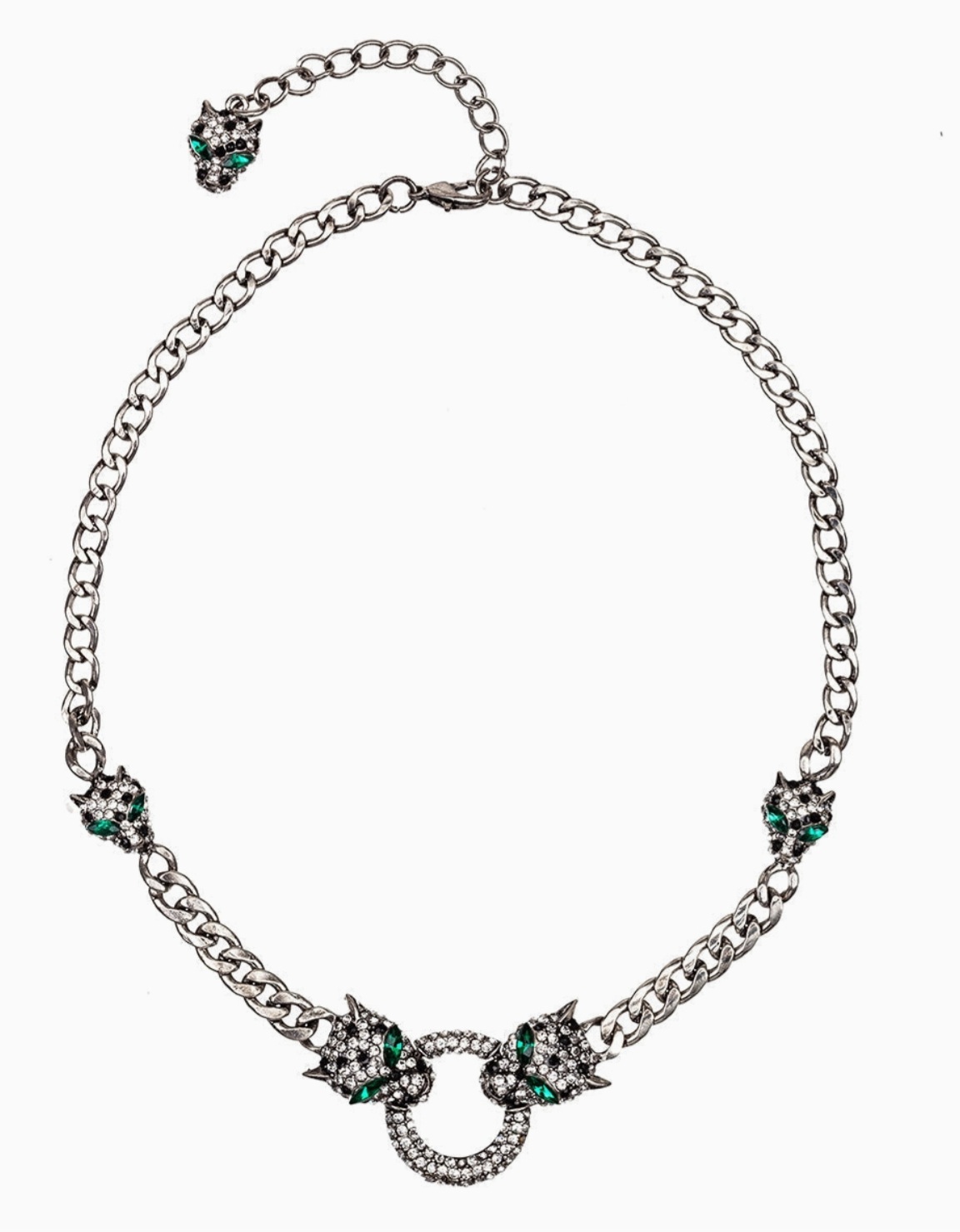 Double Leopard Head Statement Chain Necklace | GENICX