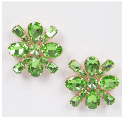 Pink Gemstone Flower Earrings | GENICX