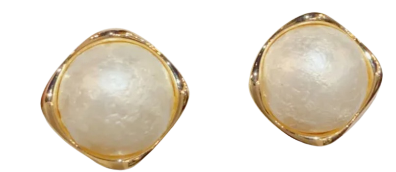 Vintage Pearl Gold-Tone Earrings | GENICX