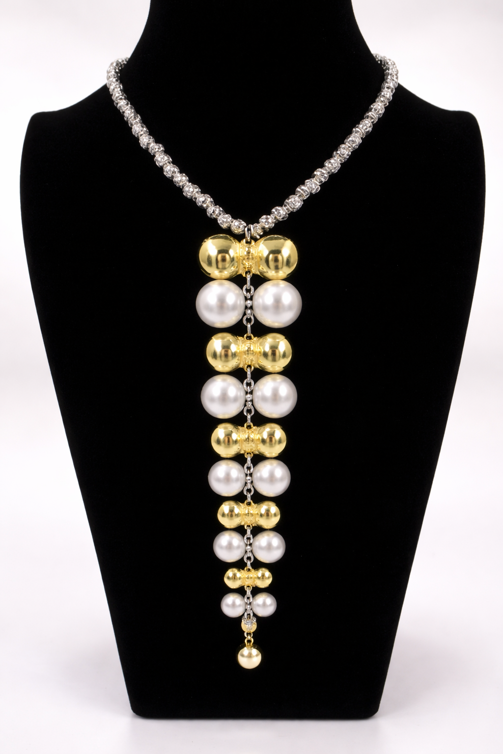 Luxe Pearl & Gold Statement Drop Necklace | GENICX.STORE