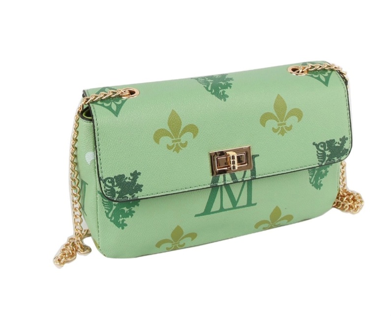 Green Shoulder Bag with Gold Chain Strap | GENICX