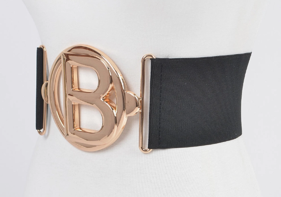 Designer Black Belt with Silver 'B' Buckle | GENICX