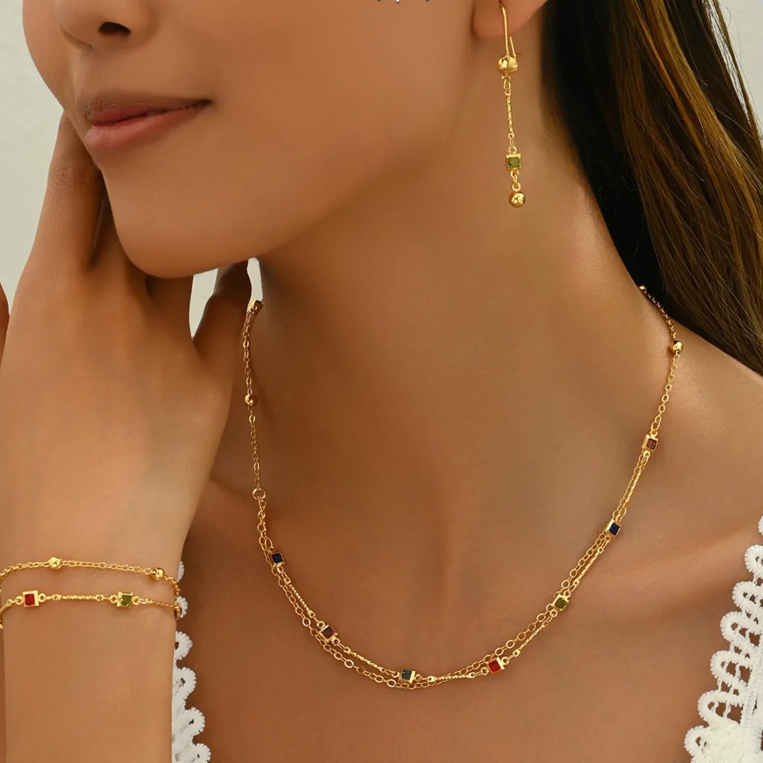 Elegant 18K Necklace Gold-Plated Jewelry Set for women | GENICX