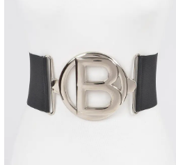 Designer Black Belt with Silver 'B' Buckle | GENICX