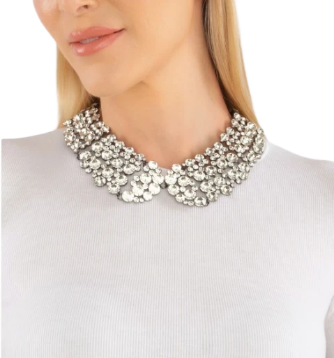 Crystal Floral Statement Collar Necklace | GENICX