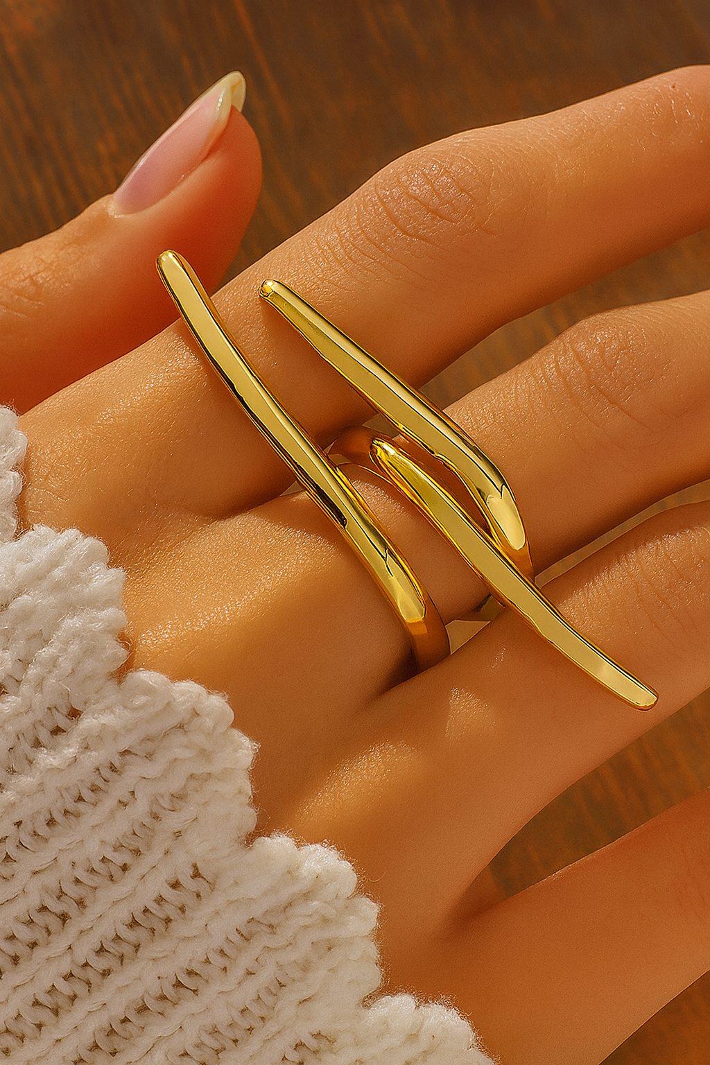 Minimalist Gold Statement Ring For Women- Available in Silver and Gold | GENICX
