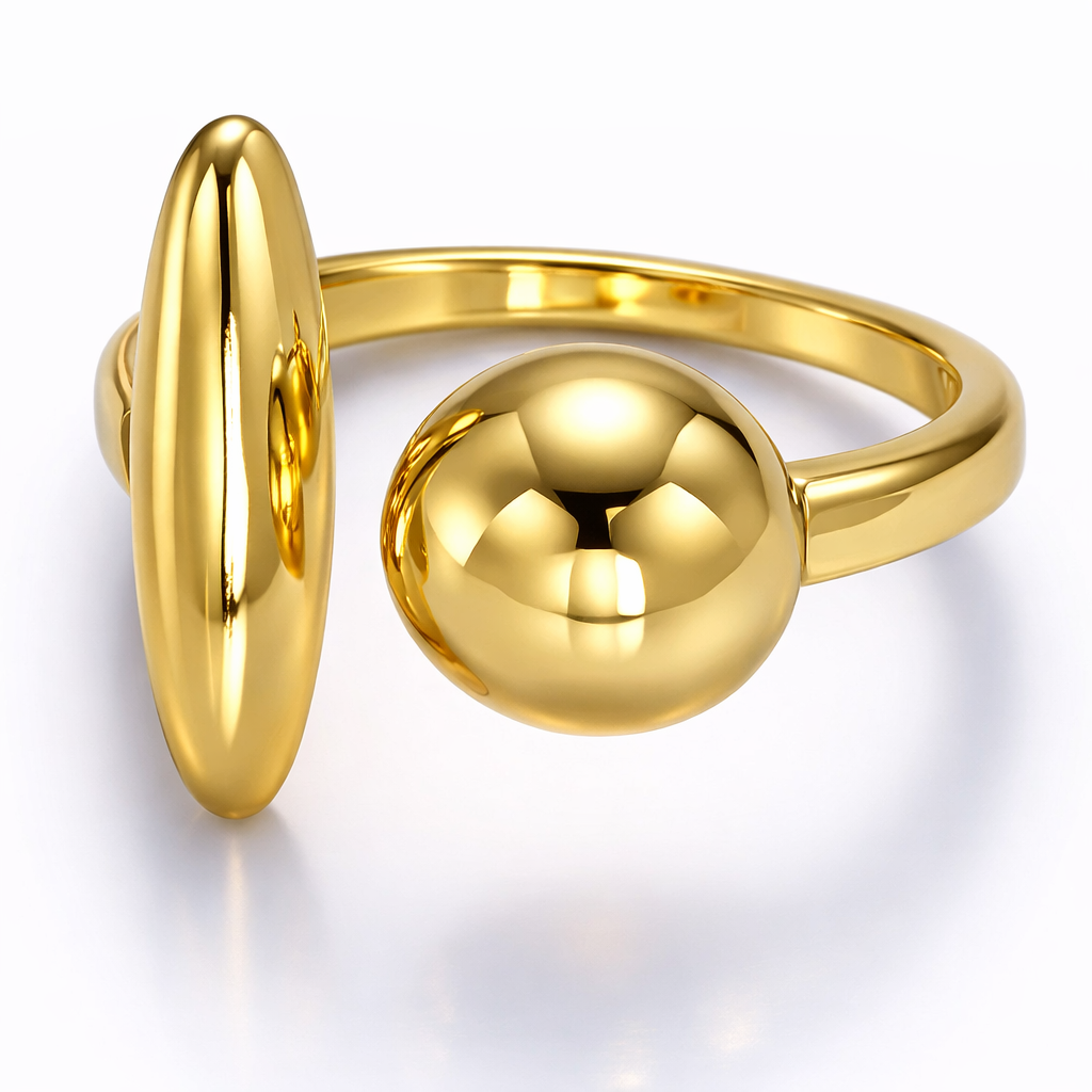 Sphere Dome Minimalist Wrap Ring – 14K Gold Filled Over Brass | GENICX