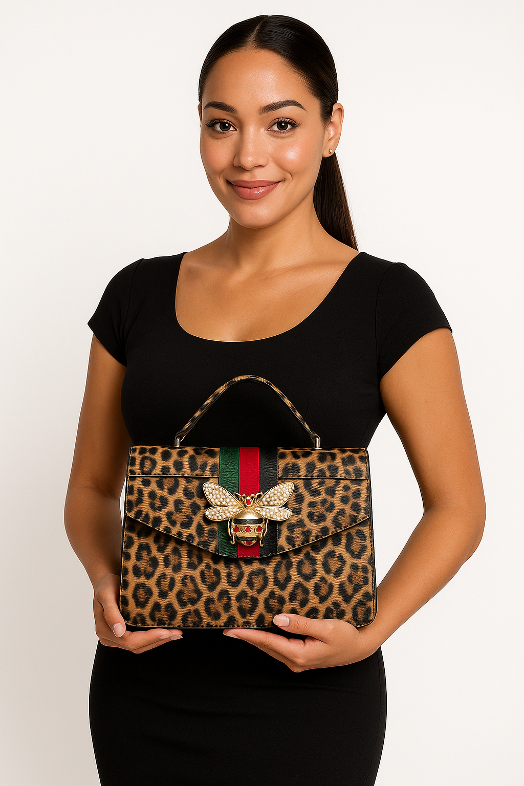 Leopard Print Handbag and Wallet Set| GENICX