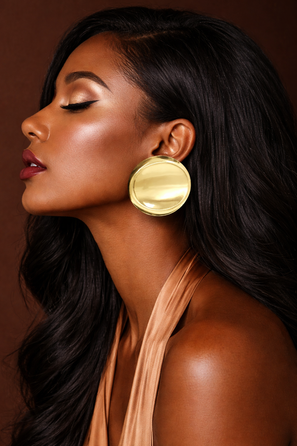 Bold Brushed Metal Disc Statement Earrings | GENICX