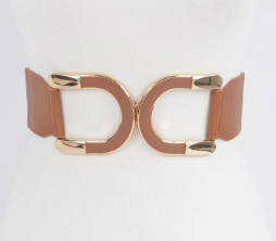 Leather Stretch Belt with Gold Buckle | GENICX