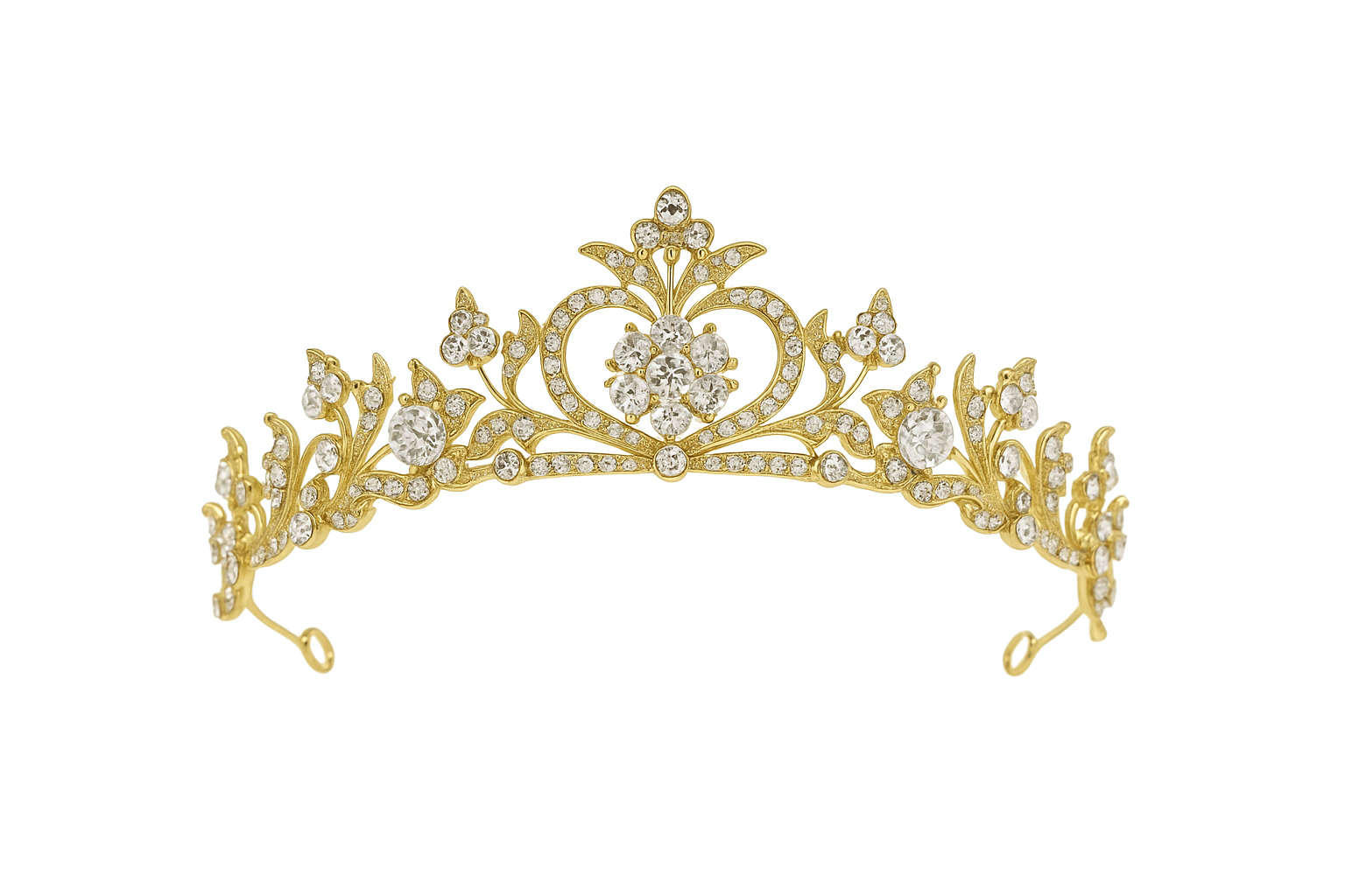 Large Gold Rhinestone Tiara For Women | GENICX