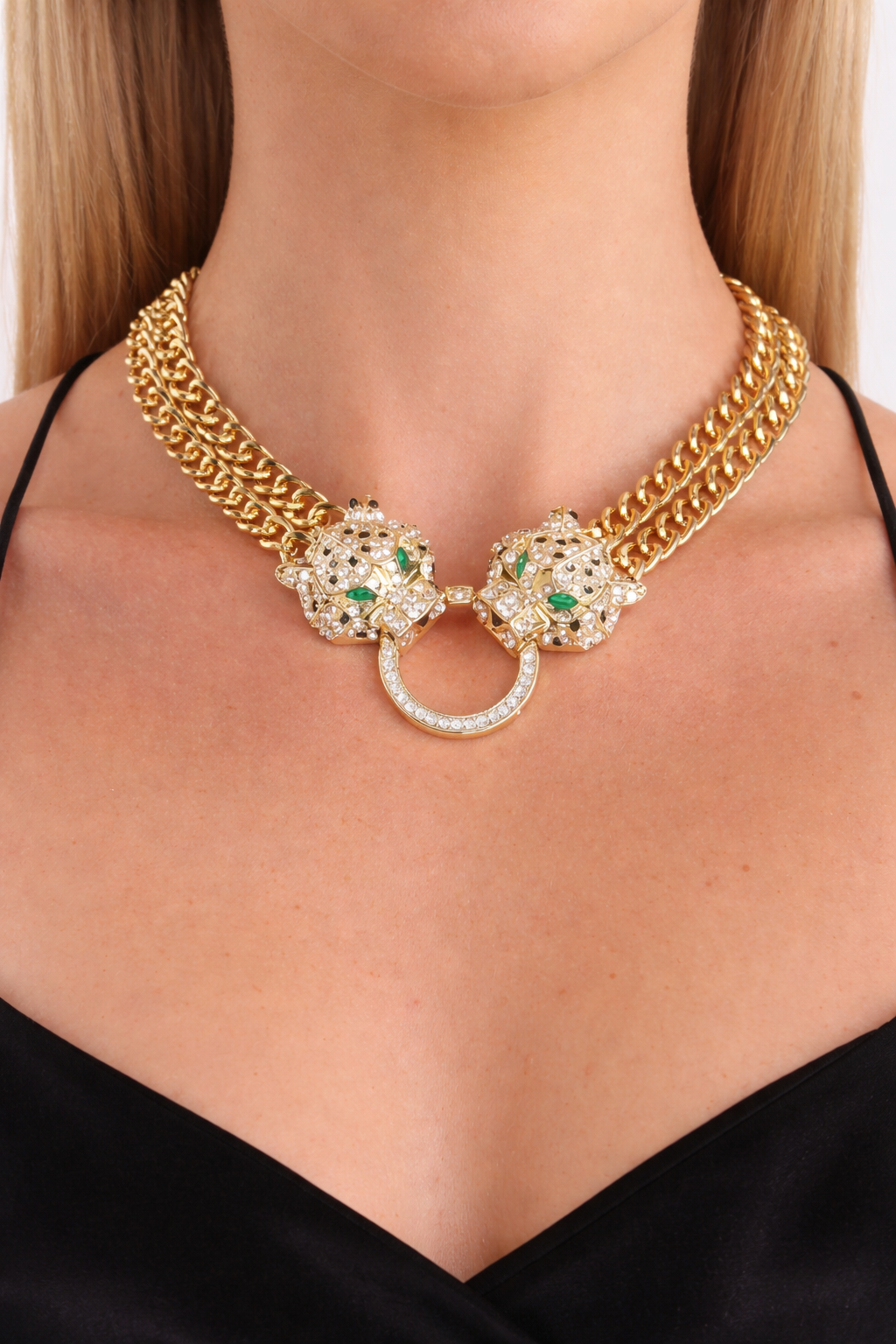 Double Tiger Head Chain Choker Necklace | GENICX