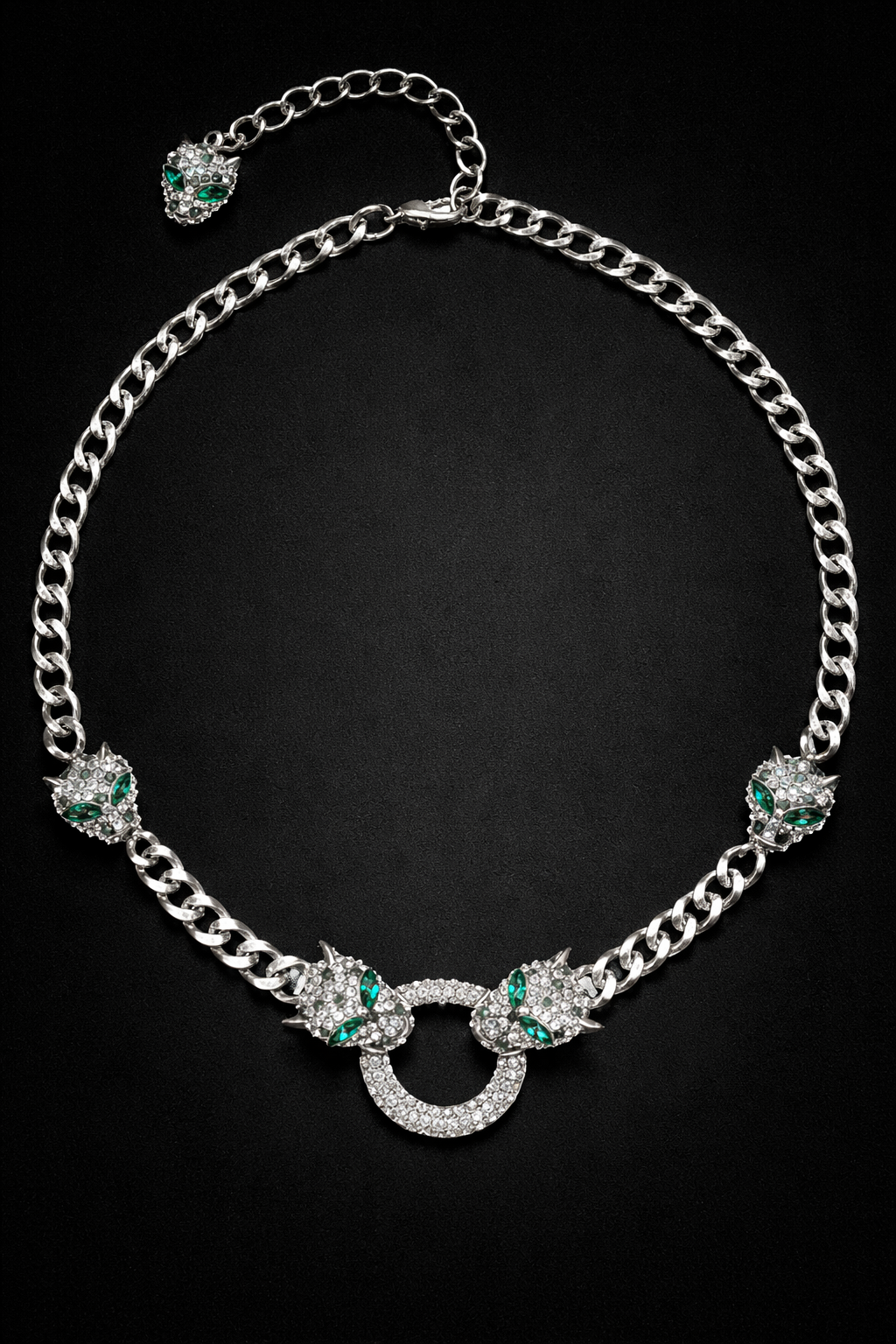 Double Leopard Head Statement Chain Necklace | GENICX