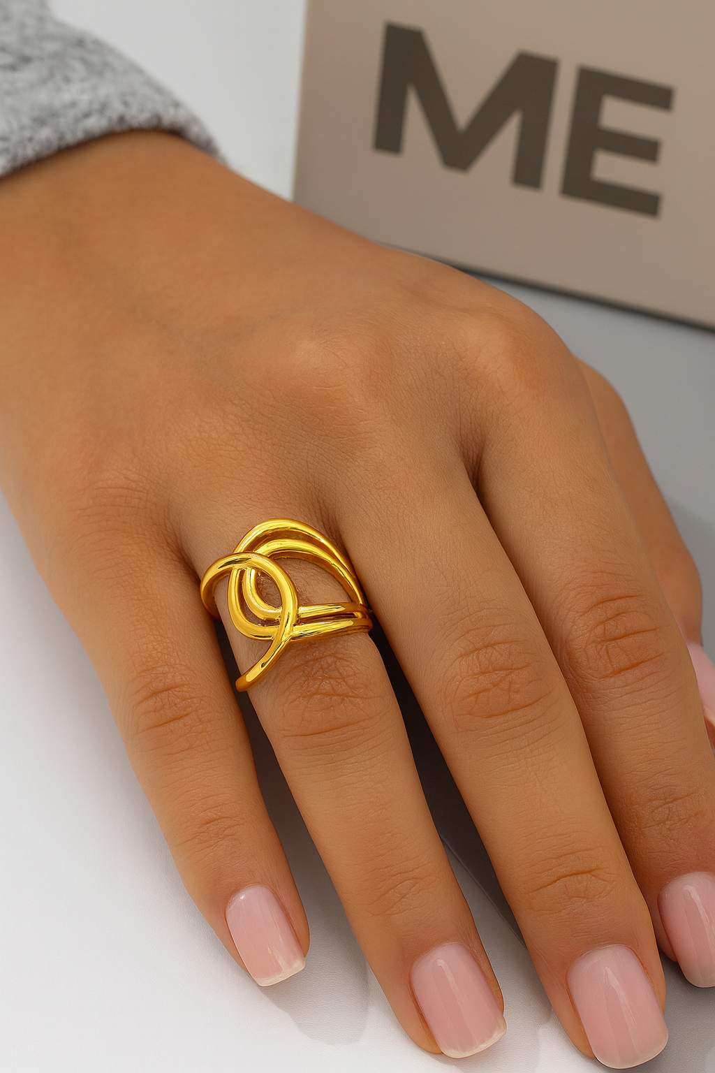 18K Gold Geometric Ring For Women | GENICX