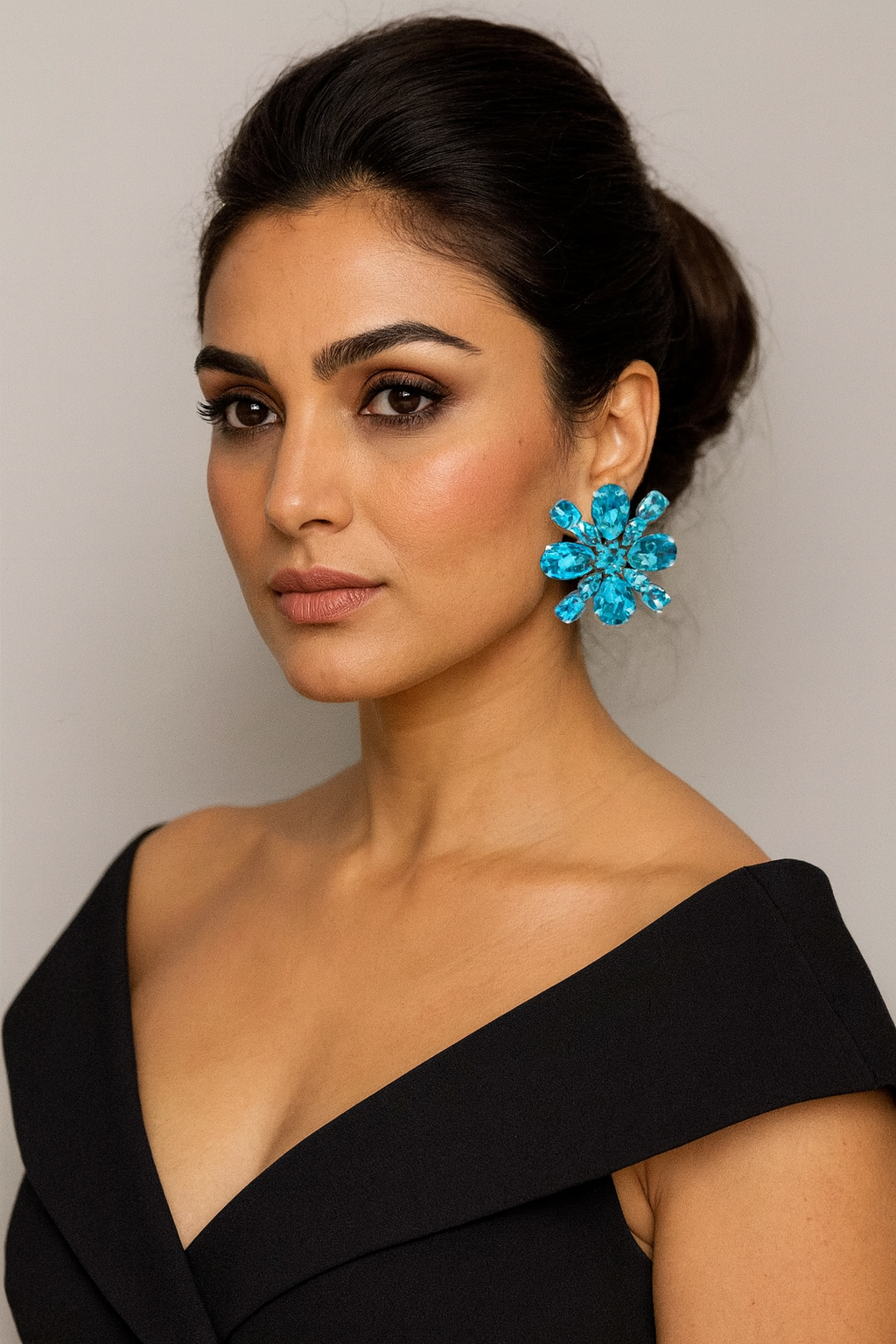 Pink Gemstone Flower Earrings | GENICX