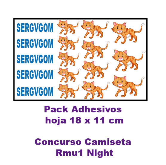 PACK CUALQUIER MODELO ADHESIVOS   RMU1 NIGHT