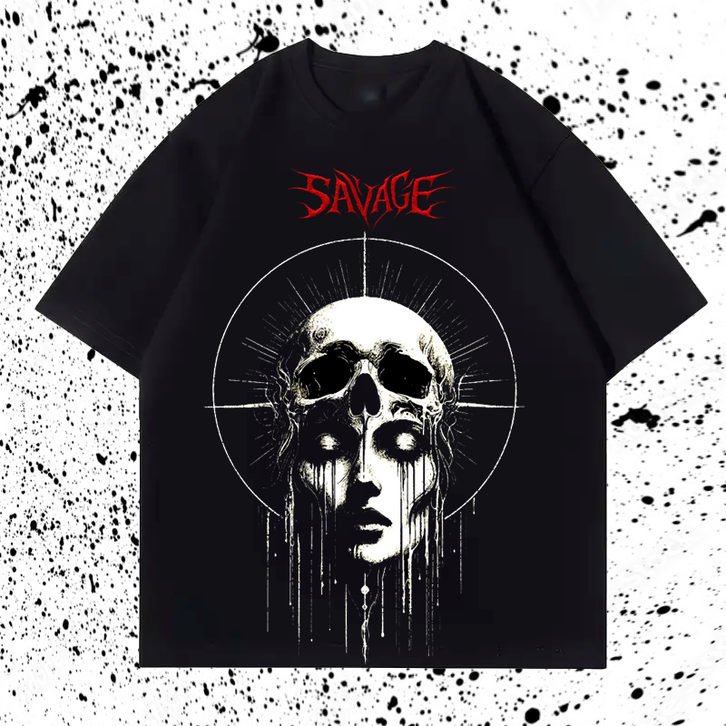 Camiseta negra SAVAGE estilo urbano