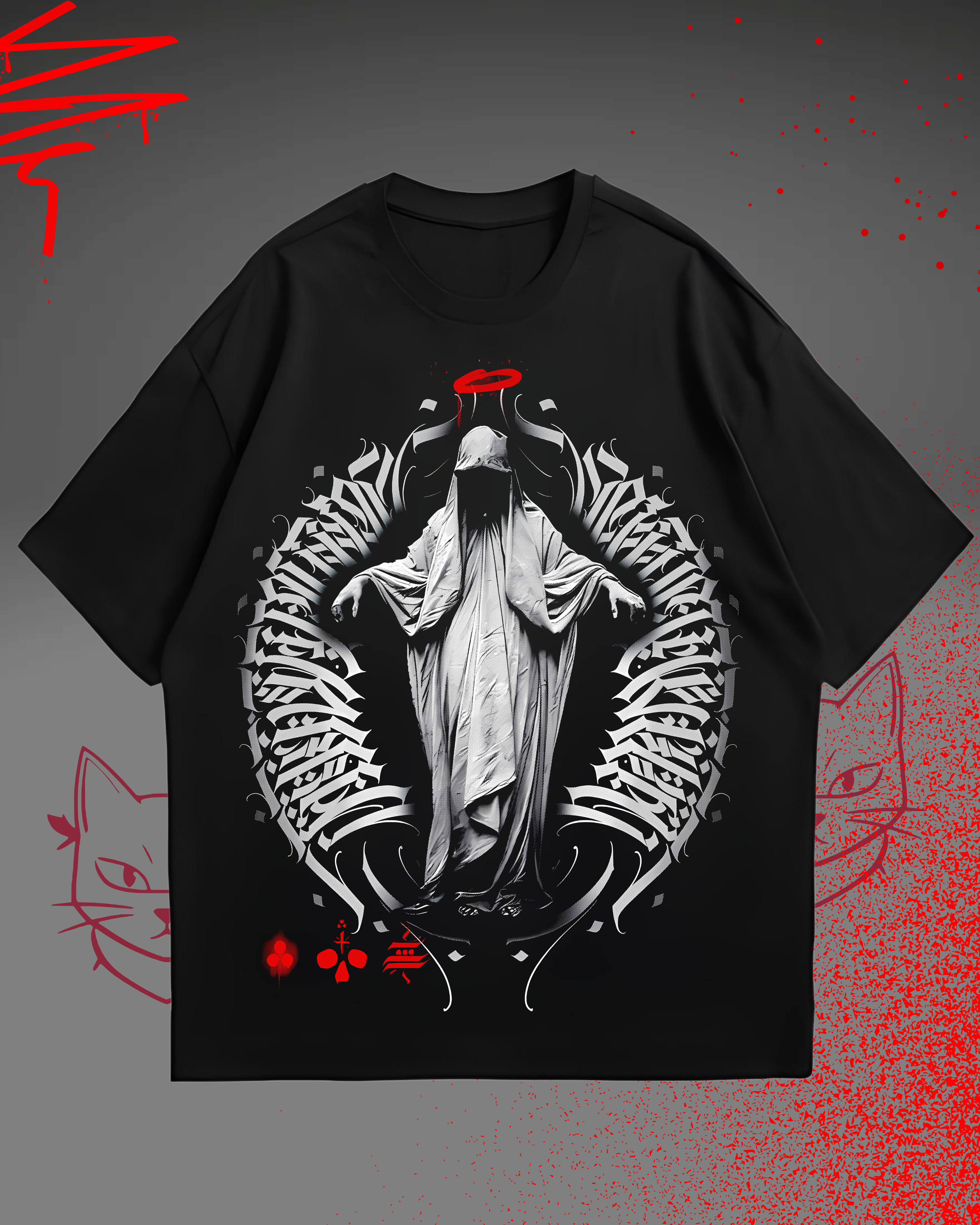 Camiseta de arte urbano oscuro
