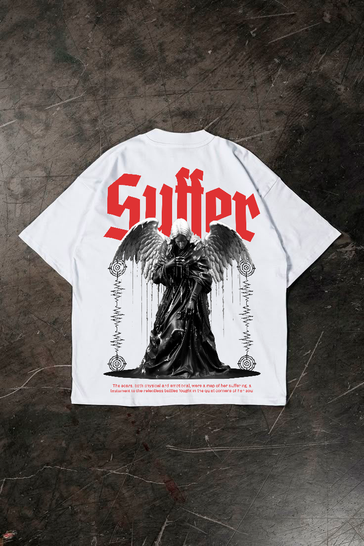 Camiseta Suffer con ángel oscuro