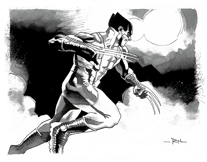 Ink Drawing of Superhero