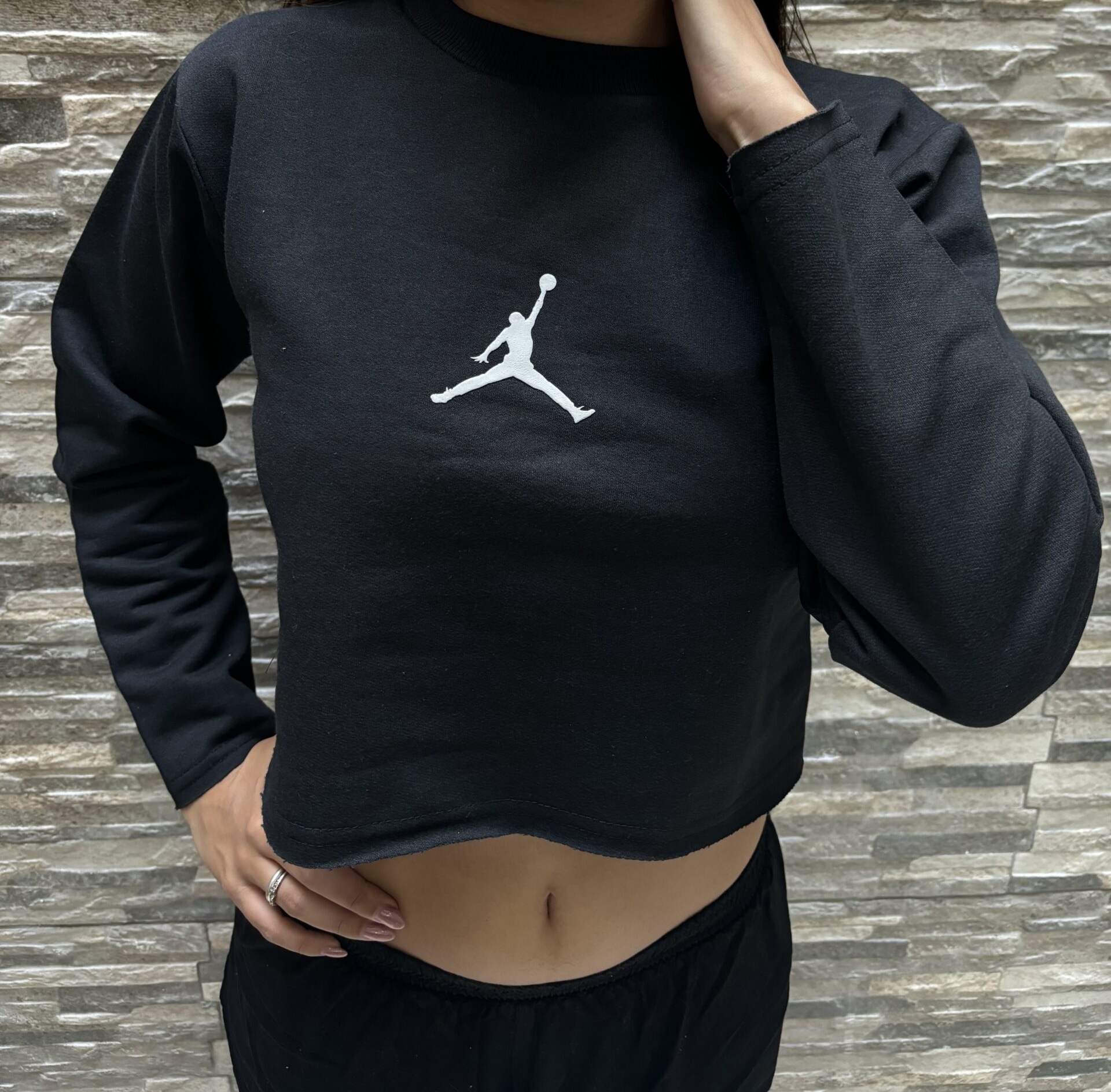 Cropped Moletom Preto Nike