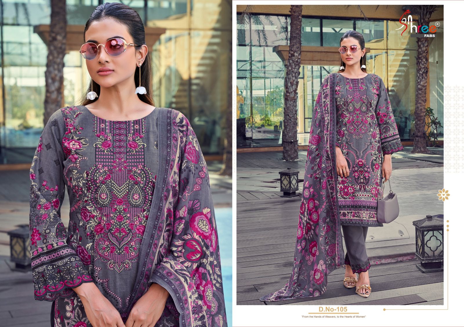 Embroidered Chiffon Suit