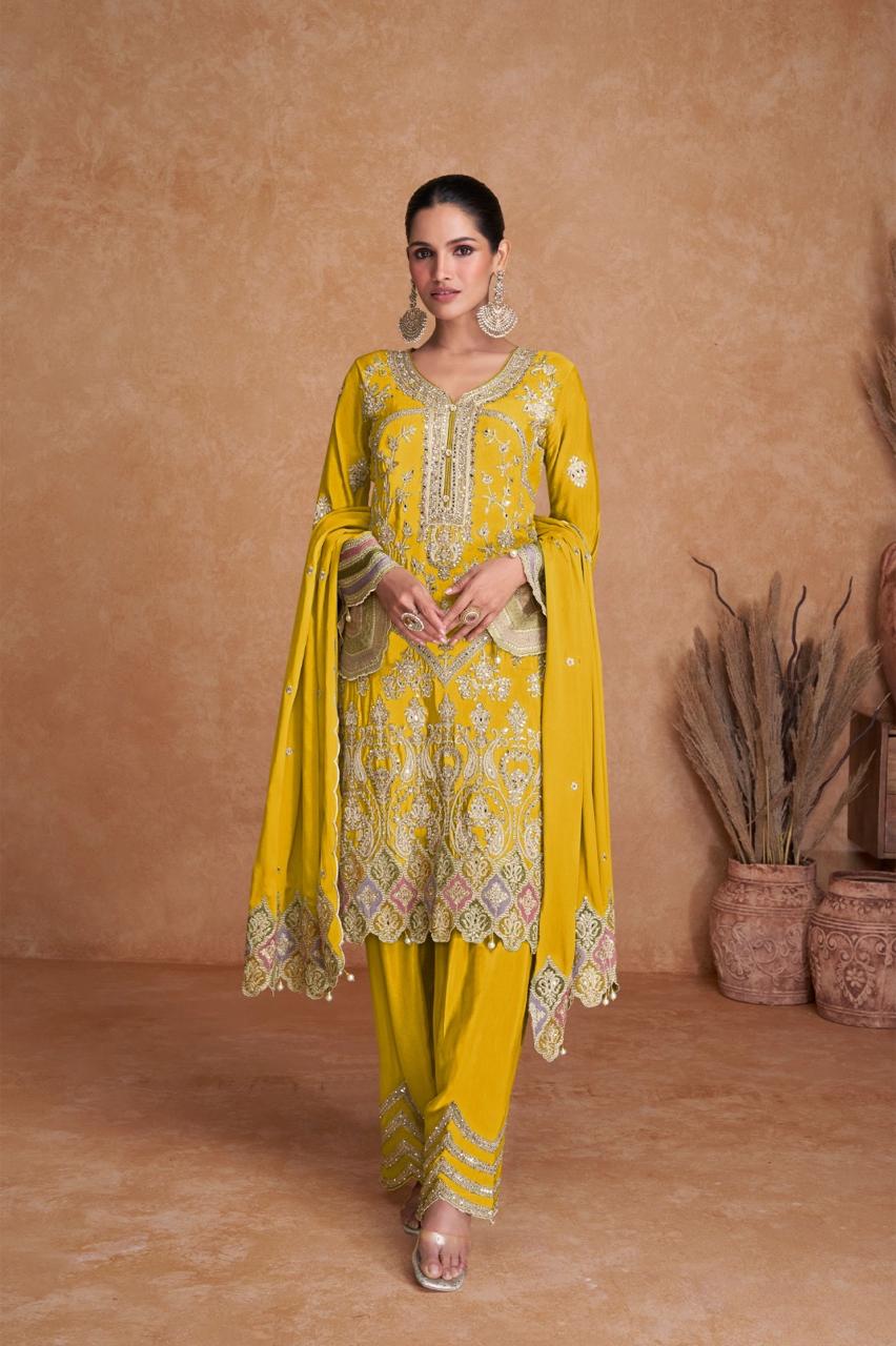 Elegant Yellow Traditional Dress ready made 