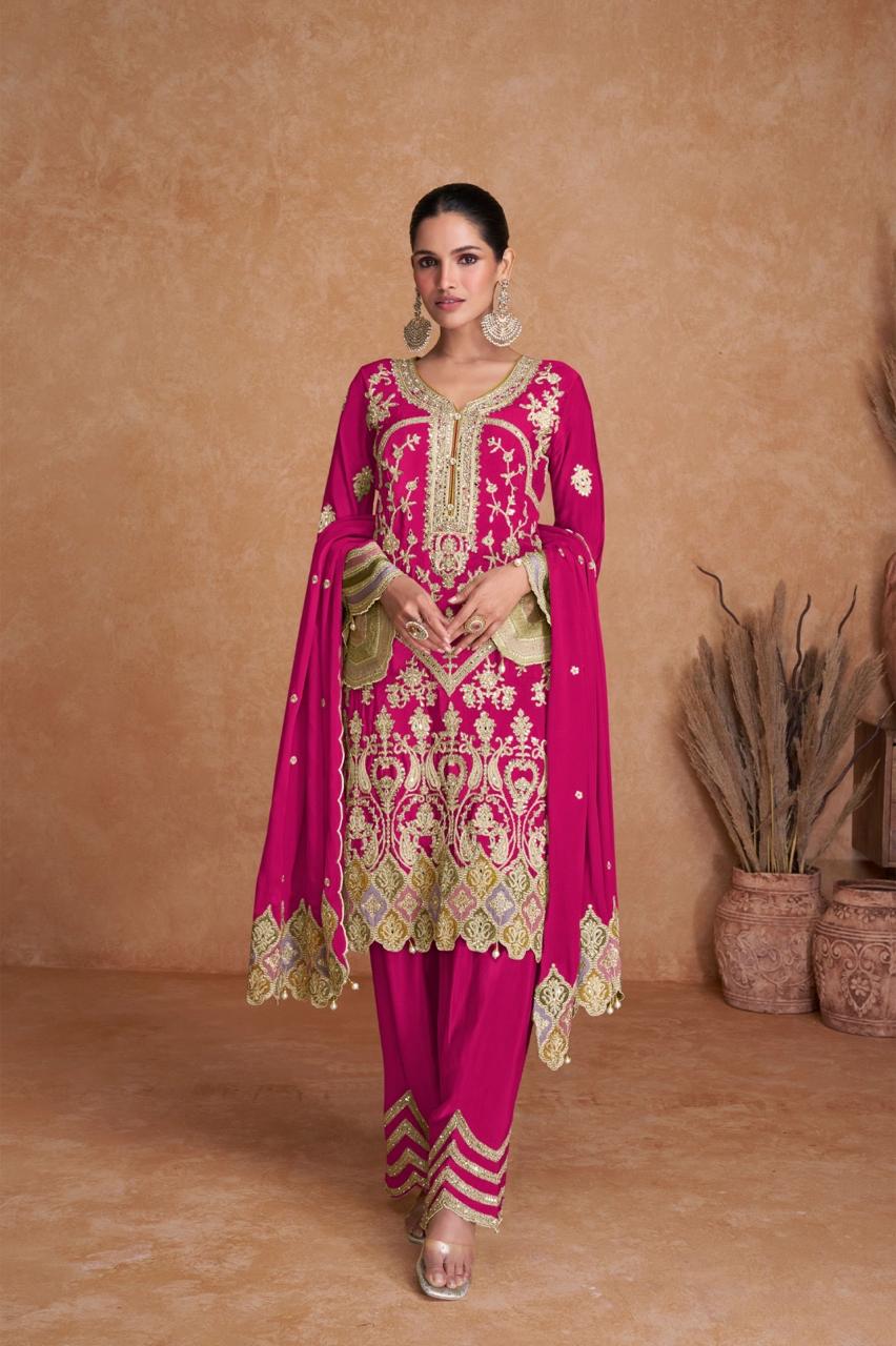 Embroidered Pink Salwar Kameez Ready made 