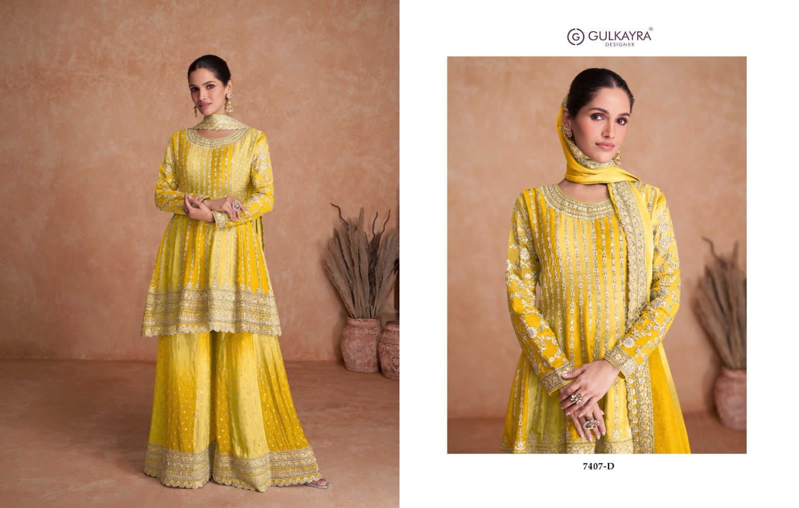GULKAYRA Yellow Ethnic Ensemble Ready made 