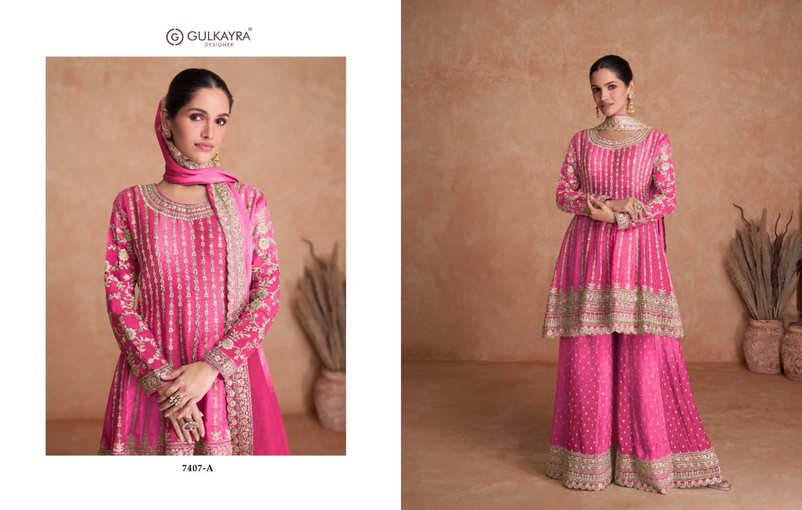 GULKAYRA Pink Embroidered Salwar Kameez Ready made 