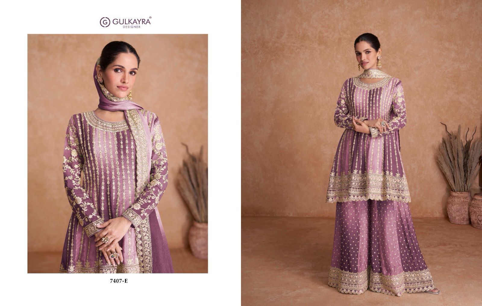 GulKAYRA Traditional Purple Anarkali Suit Ready made 