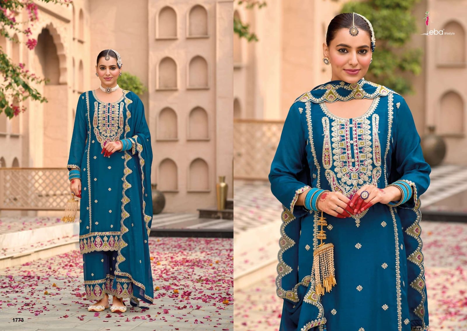GULKAYRA Traditional Embroidered Clothing Set Ready made 