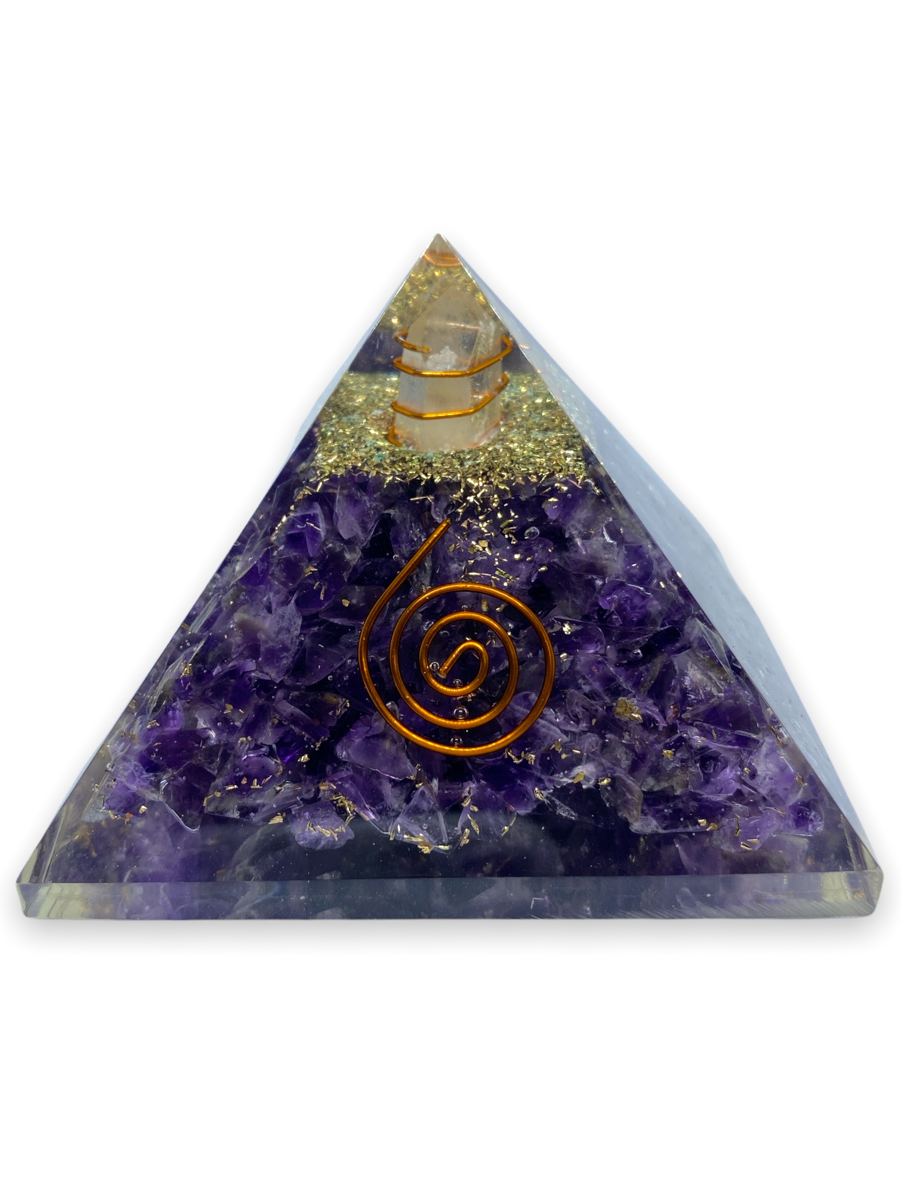 Spritual Elementz Charged Reiki Healing Crystal Pyramid Amethyst Orgone Pyramid Crystal (3'Inch) Stone of Symbolize Royalty
