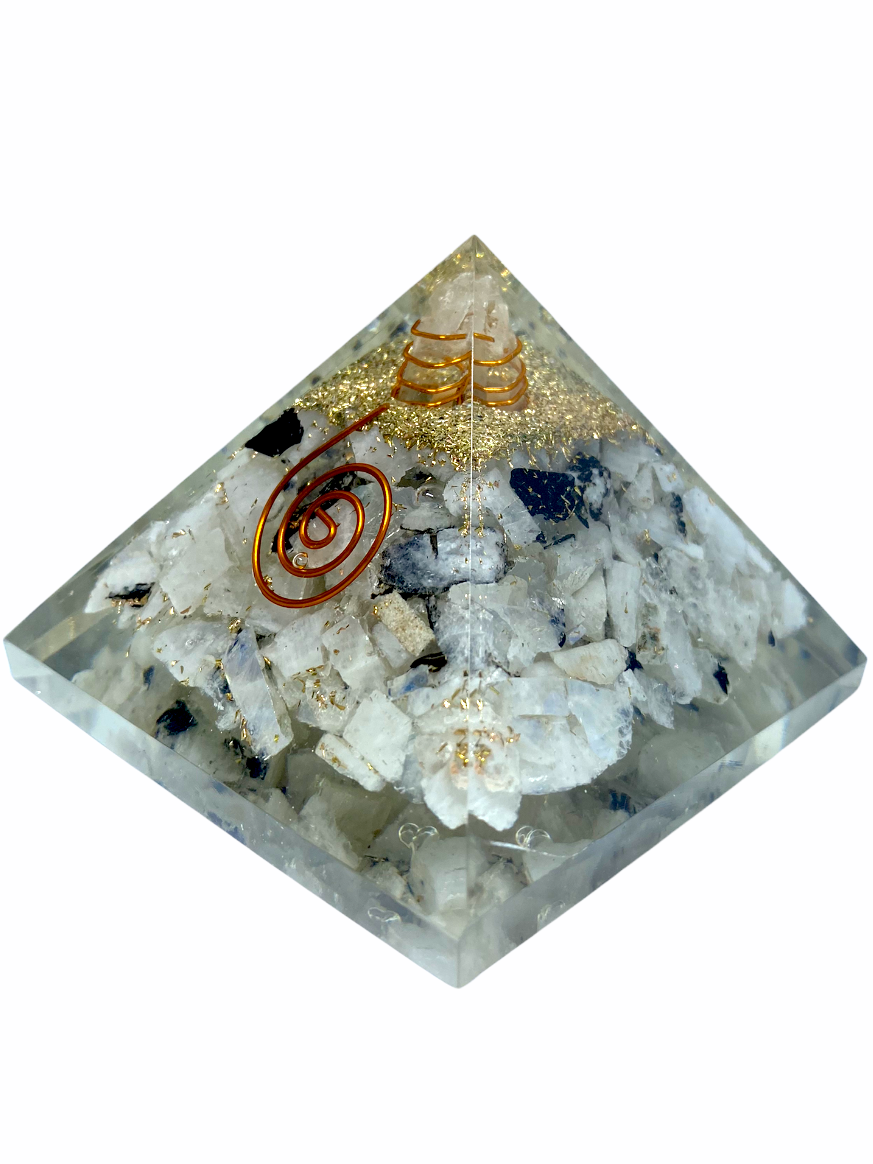 Spiritual Elementz Rainbow Orgone Pyramid(3'Inch) Stone for Healing From Limiting Negative Mind Control.